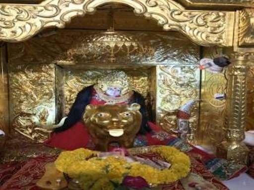 Sacred shrine of Goddess Amba at Ambaji Shakti Peeth temple Gujarat